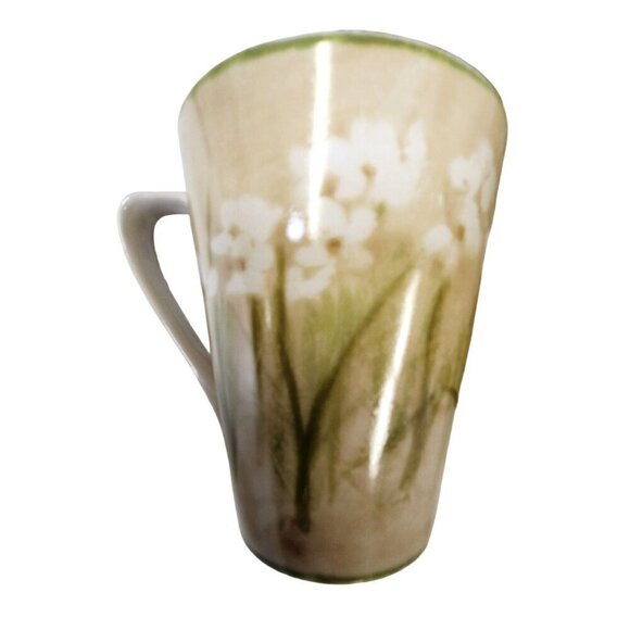 Set Of 4 Cheri Blum For 222 Fifth Narcissus Coffee Mugs Floral Design 12 Oz Beig - Picture 7 of 10